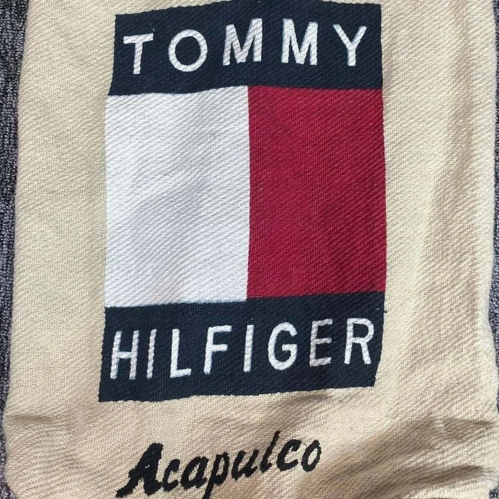 Vintage Tommy Hilfiger Acapulco Drawstring Backpack 90 Spellout Canvas Cinch Bag